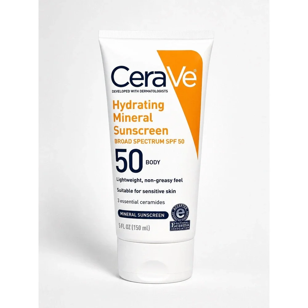CeraVe Body Sunscreen Hydrating Mineral SPF 50 Zinc Oxide Sensitive Skin 5oz New